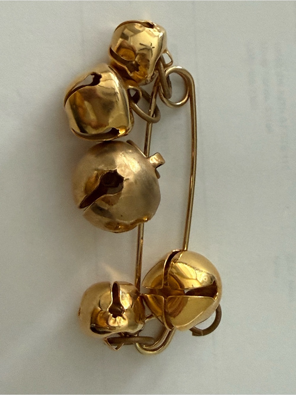 Vintage Gold Jingle Bell Brooch — Classic Women’s Jewelry